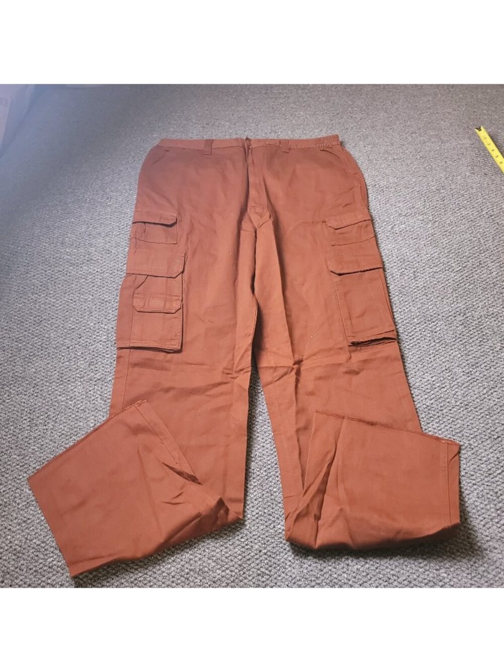 Boulder Creek Cargo Pants Mens 38 x40L Big Tall Khaki Elastic LL Chino Rust y2K